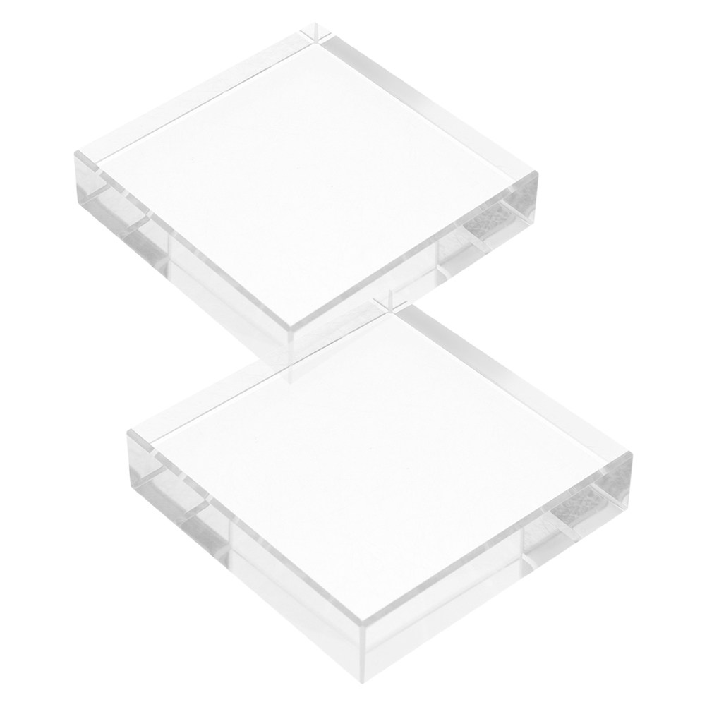 Paper Weight Crystal - 손으로 만든 사각형 종이 무게추, 투명하고