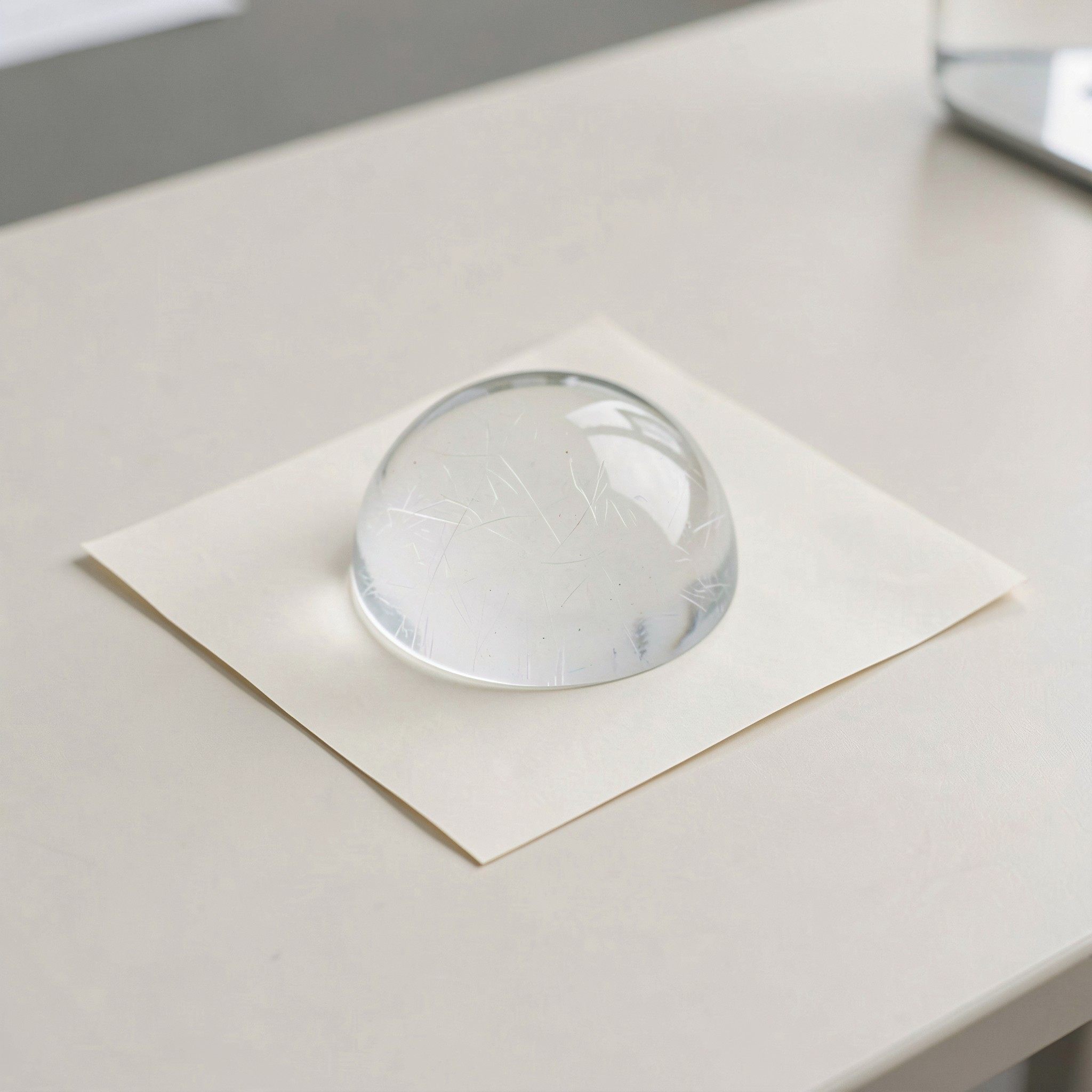 Paper Weight Crystal - 투명한 유리 크리스탈 돔 모양의 종이