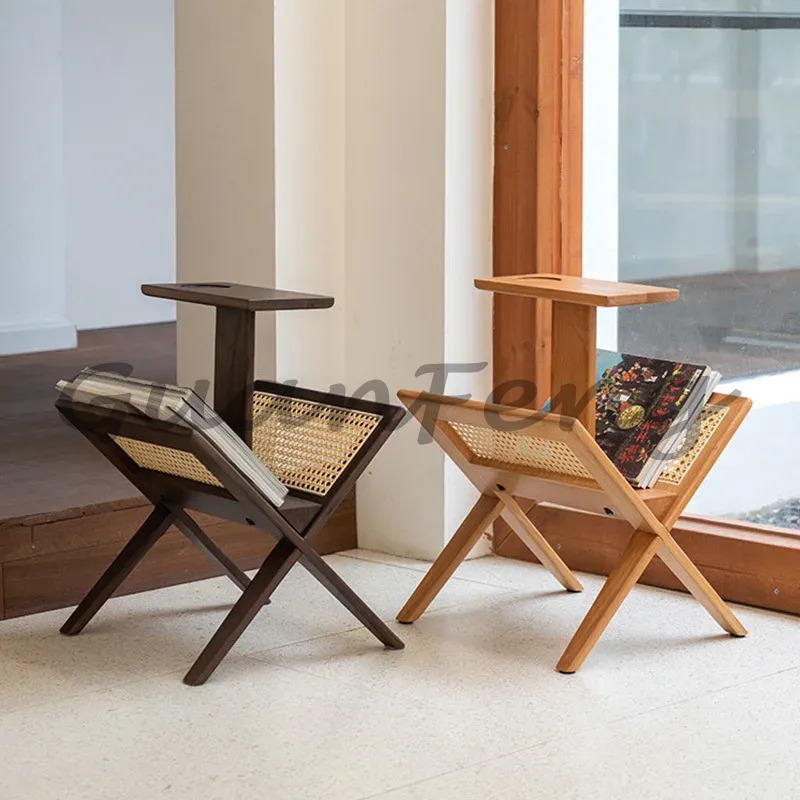 심플한 디자인의 원목 라탄 수납 선반, 미니멀한 스타일 - Magazine Holder Rack 리뷰 및 가격